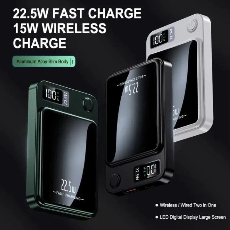 Magnetic Wireless Power Bank, Super Fast Charging, Portable External Battery Power Bank .