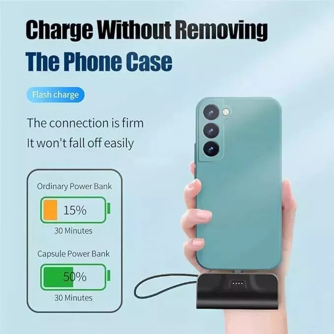 5000mAh Pocket-sized Mini Power Bank, 20W Fast Charging Function.