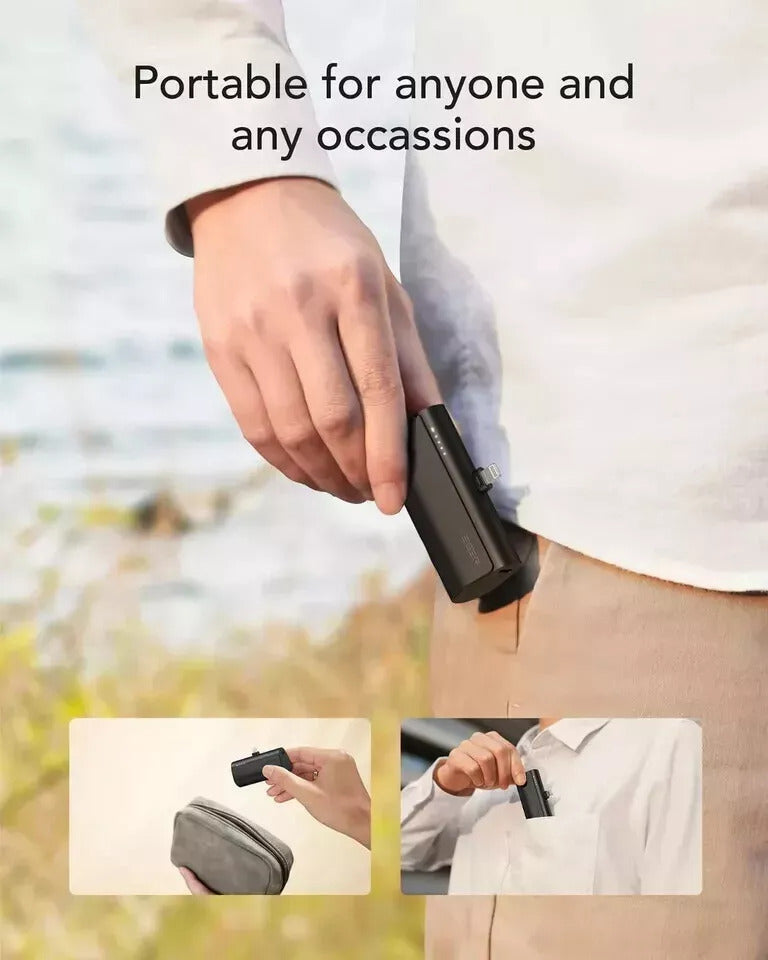 5000mAh Pocket-sized Mini Power Bank, 20W Fast Charging Function.